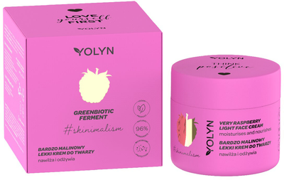 Krem do twarzy Yolyn Greenbiotic Ferment nawilżający Bardzo Malinowy 50 ml (5901785007893)