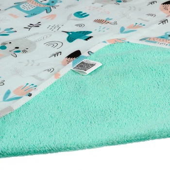 Пеленка двустороняя непромокаемая ЭКО ПУПС Eco Cotton, р.65х90 см. (белый, звери на лесной поляне)