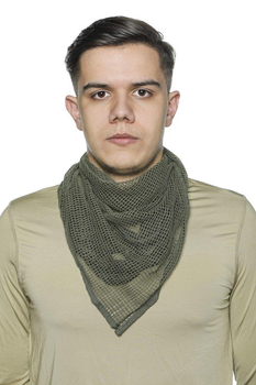 Шарф сетка маскировочный тактичный, военная шаль из треугольной сетки, Хаки