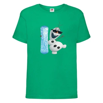 Футболка детская Холодное сердце 003 (Frozen) зеленая (FRH grn 003) 104 см