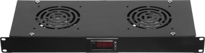 Panel wentylacyjny Netrack 19 2F z przewodem i termostatem Czarny (100-005-001-020)