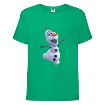 Футболка детская Холодное сердце 001 (Frozen) зеленая (FRH grn 001) 128 см