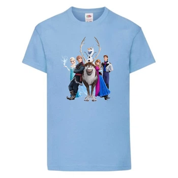 Футболка детская Холодное сердце 006 (Frozen) голубая (FRH lbl 006) 128 см