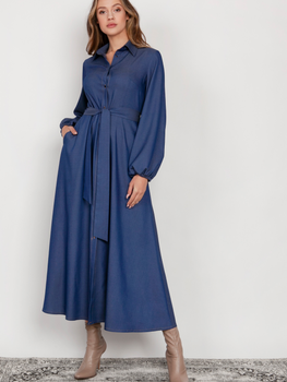 Плаття-сорочка максі жіноче Lanti SUK204 34/36 Синє (5904252721735)