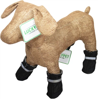 Ботинки для собак Lucky Pet Флис №1.5 L 5х7х11 см Черные (6820479483010)