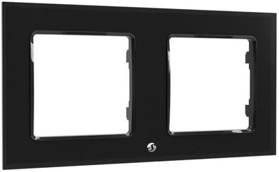 Подвійна рамка для настінного вимикача Shelly "Wall Frame 2" горизонтальна чорна (3800235266267)
