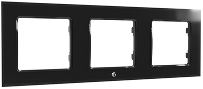Потрійна рамка для настінного вимикача Shelly "Wall Frame 3" горизонтальна чорна (3800235266274)