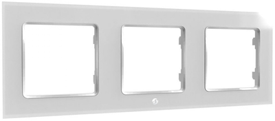 Потрійна рамка для настінного вимикача Shelly "Wall Frame 3" горизонтальна біла (3800235266243)