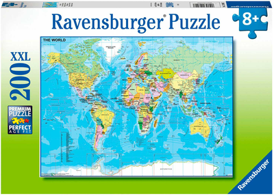 Puzzle Ravensburger XXL Mapa świata 200 elementów (4005556128907)