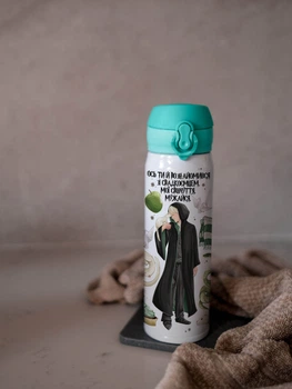 Термос на кнопці Marmyza Harry Potter. Малфой: "Знайомство із спадкоємцем" Гаррі Поттер- 350 мл