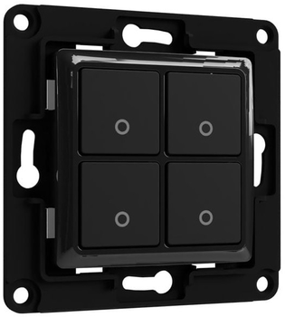 Настінний вимикач Shelly "Wall Switch 4" чотирьохкнопковий чорний (3800235266205)