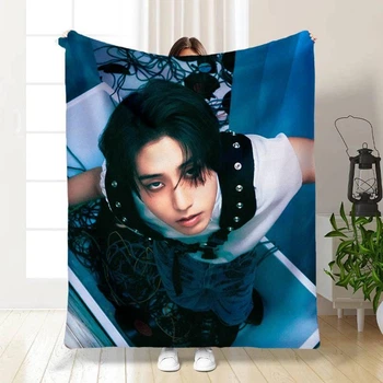Плед Stray Kids Han Стрей Кидс группа бенд с 3D рисунком размер 160х200