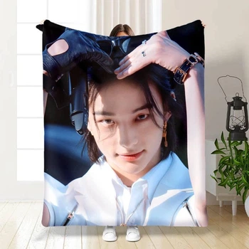 Плед Stray Kids Hyunjin Стрей Кидс Хёнджин группа бенд с 3D рисунком размер 160х200