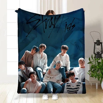 Плед Stray Kids 5 Стрей Кидс группа бенд с 3D рисунком размер 160х200