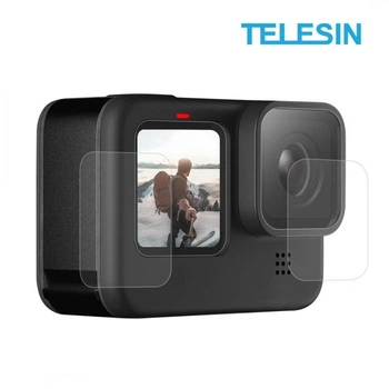 Комплект захисне скло Telesin GP-FLM-901 для екшн-камер GoPro Hero Black 12/11/10/9 на екрани та об'єктив (79805)