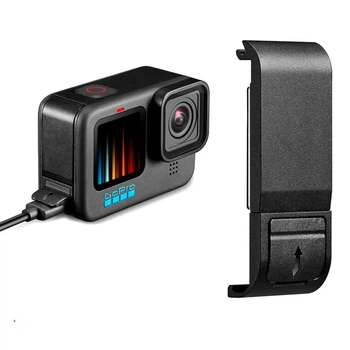 Боковая крышка с лючком для зарядки GoPro Hero Black 13,12,11,10,9 дверца с отверстием для зарядки аккумулятора (20244)