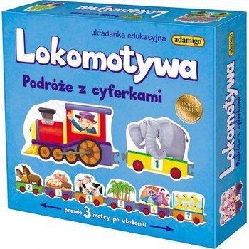 Puzzle edukacyjne Adamigo Lokomotywa Podróże z cyferkami 24 x 22 cm 21 elementów (5902410007202)