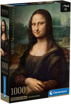 Puzzle Clementoni Compact Museum Muuseum Leonardo Mona Lisa 70 x 50 cm 1000 elementów (8005125397082)
