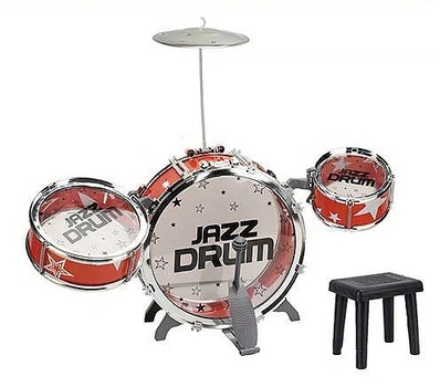 Детская Барабанная установка со стульчиком Jazz Drum Set Красный