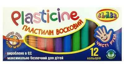 Пластилін Class Чисті руки на 12кольорів 200г (7627)