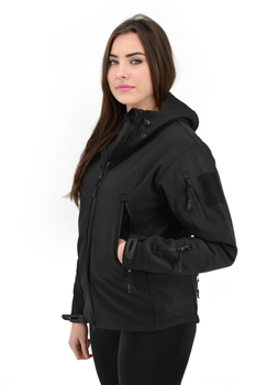 Тактическая женская куртка Eagle Soft Shell с флисом Black 2XL