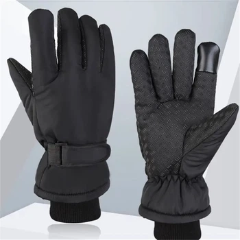Теплые водооталкивающие перчатки WS Ski Gloves Черные Women size Полиуретан с хлопком и экокожей
