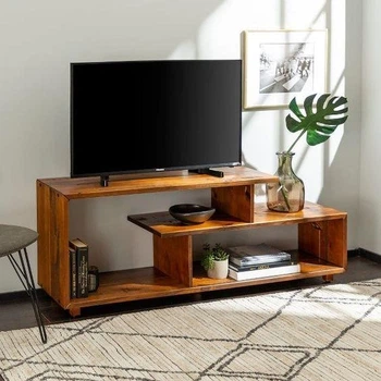 Дизайнерская тумба для телевизора в стиле Loft 140х40х60h Черный/Дерево ATL1430