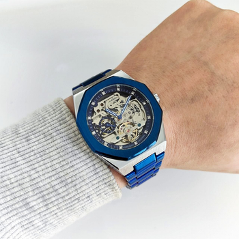 Механические класические мужские часы Forsining 8202 Blue