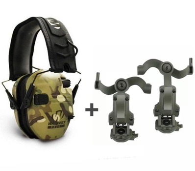 Тактичні військові навушники для шолома Walker's Razor з кріпленням Чебурашка навушники для кріплення каску ЗСУ