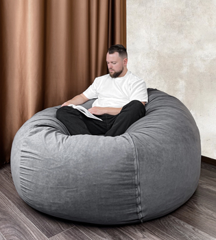 Диван безкаркасний круглий Coolki Велюр антикіготь 140x70