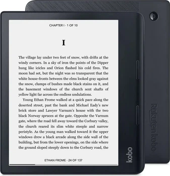 Електронна книга 8" Kobo Sage N778 / 32ГБ / Linux / Wi-Fi / Bluetooth / Кольоровий сенсорний E-Ink екран (1920 x 1440) / Налаштовувана яскравість / До 3 тижнів роботи від батареї / Чорний Б/В
