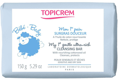 Мило для дітей Topicrem Bebe My Gentle Ultra-Rich Cleansing Bar 150 г (3700281704105)