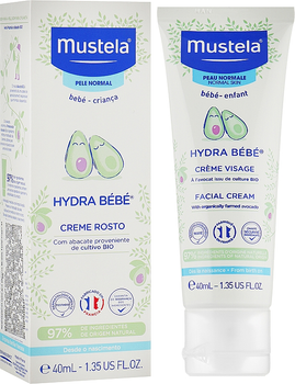 Krem nawilżający dla dzieci Mustela Baby Hydra Facial Cream 2 x 40 ml (8436034153887)