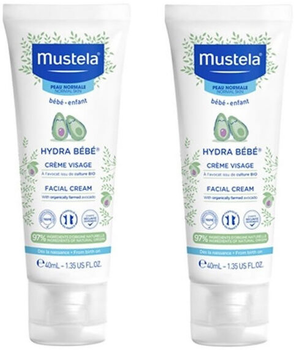 Зволожувальний крем для дітей Mustela Baby Hydra Facial Cream 2 x 40 мл (8436034153887)