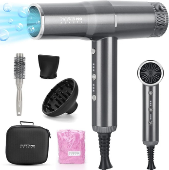 Професійний фен PARWIN PRO BEAUTY 110 000 об./хв.,Іонни, Grey