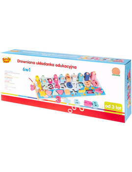 Drewniana zabawka edukacyjna Smily Play  Litery Cyferki (5905375840198)