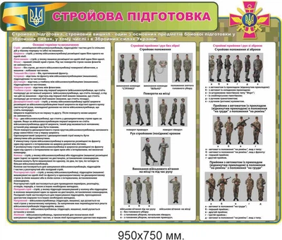 Класс безопасности в школе "СТРОЕВАЯ ПОДГОТОВКА" 950х750 мм д-9353