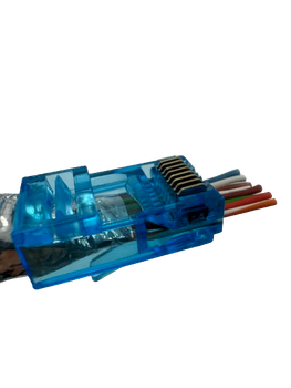 Конектор мережевий прохідний RJ45, 8p8c, UTP, cat.6 синій