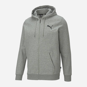 Толстовка на блискавці на флісі чоловіча Puma Ess Small Logo Fz Hoodie Fl 586702-53 3XL Сіра (4063697313590)