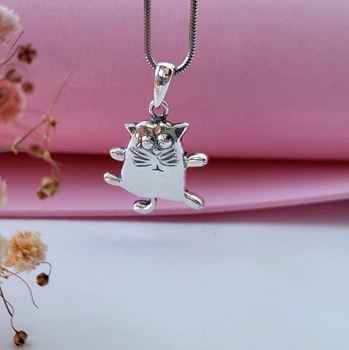 Серебряная подвеска подвес кулон без камней Кот Вискас серебро 925 3746 2.96г