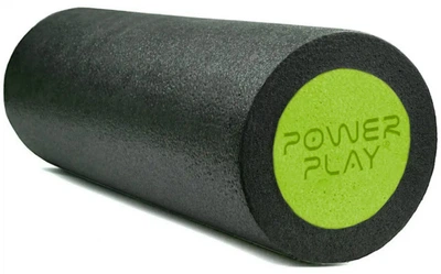 Массажный ролик-роллер PowerPlay 4021 Fitness Roller гладкий 45х15 см Черно-зеленый (PP_4021_BL/Green_(45*15))