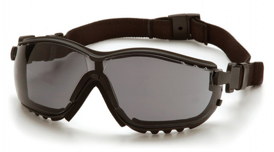 Тактичні окуляри Pyramex V2G із ущільнювачем Anti-Fog сірі