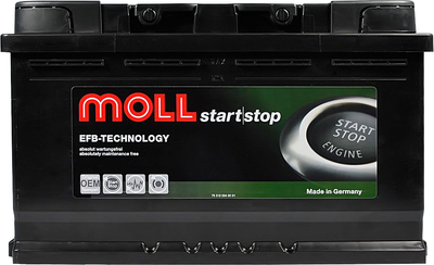 Автомобильный аккумулятор MOLL Start-stop EFB 12 В 80 А/час 800 A (4027701820801)