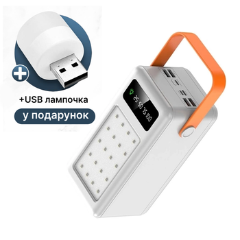 УМБ Thatti WXJ-029 Power Bank 60000 mah Зовнішній акумулятор зі швидкою зарядкою Quick Charge 3.0 повер банк портативна батарея Білий + Подарунок USB-лампочка