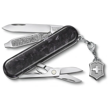 Нож Victorinox Classic SD Brilliant Carbon + брелок-лого (0.6221.90)
