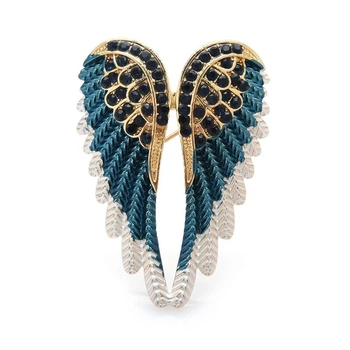 Брошь унисекс BROCHE бижутерия Крылья Ангела синяя BRBF112887