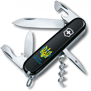 Нож Victorinox Spartan Ukraine 91 мм Чорний Тризуб із серцем + I love Ukraine (1.3603.3_T1310u)