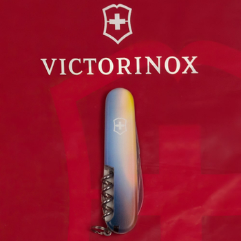 Нож Victorinox Climber Army Чорний Літак + Емблема ПС ЗСУ (1.3703.3_W3040p)