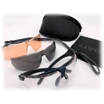 Захисні тактичні окуляри комплект uvex i-3 Tactical (прозорий, сірий, помаранчевий) (9190027)