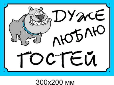 Табличка в дворі злий пес 300х200 мм д-8905